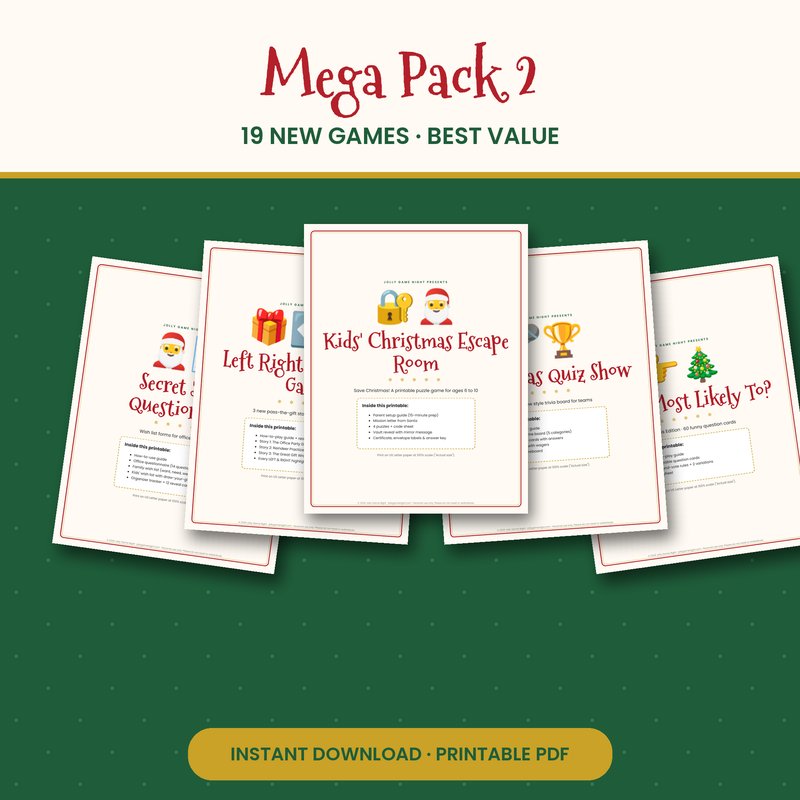 Christmas Party Game Night Mega Pack 2 printable mockup