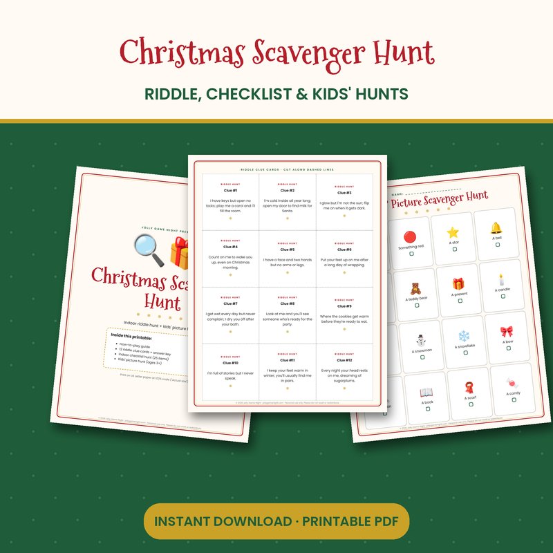 Christmas Scavenger Hunt Printable printable mockup