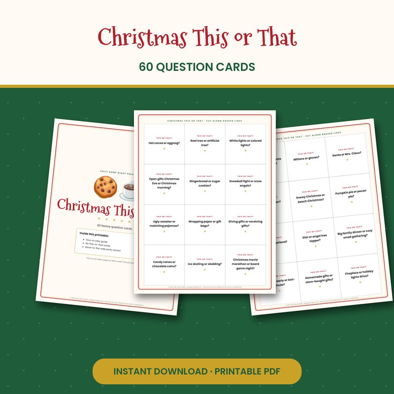 Christmas This or That Game Printable printable mockup