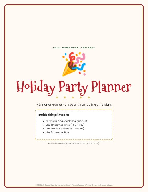 Free holiday party planner preview