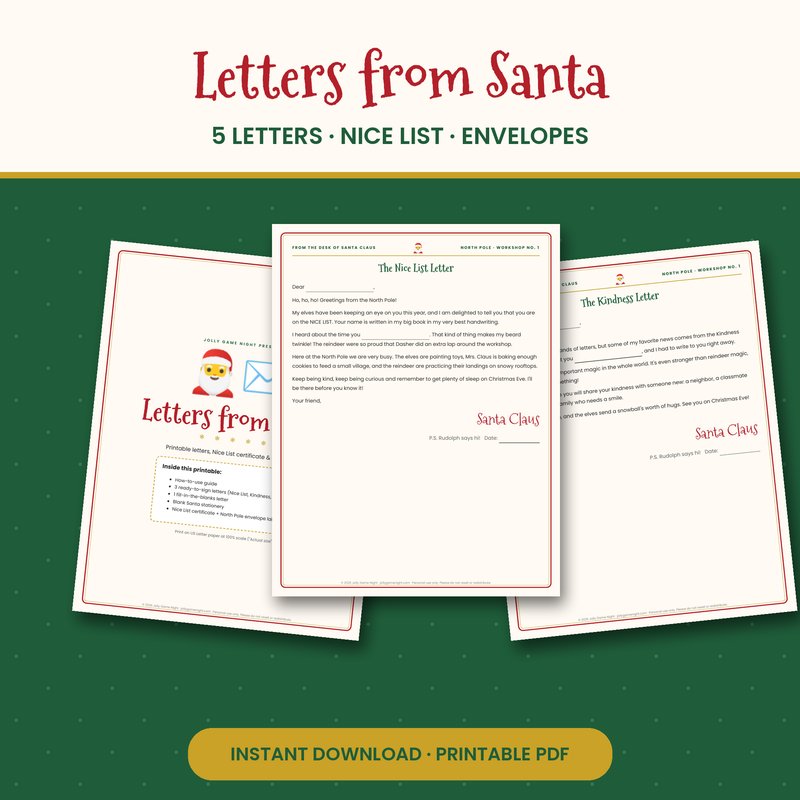 Letter from Santa Printable printable mockup
