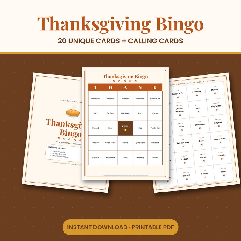 Thanksgiving Bingo Printable printable mockup
